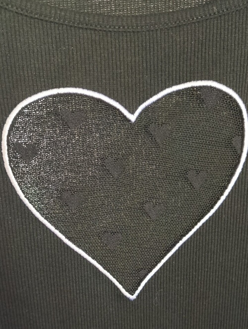 SHEIN Black Short Sleeve Dress with Mesh Heart Detail - Picture 3 of 7